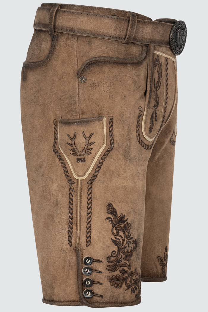 Kruger Devian lederhosen brown, detail