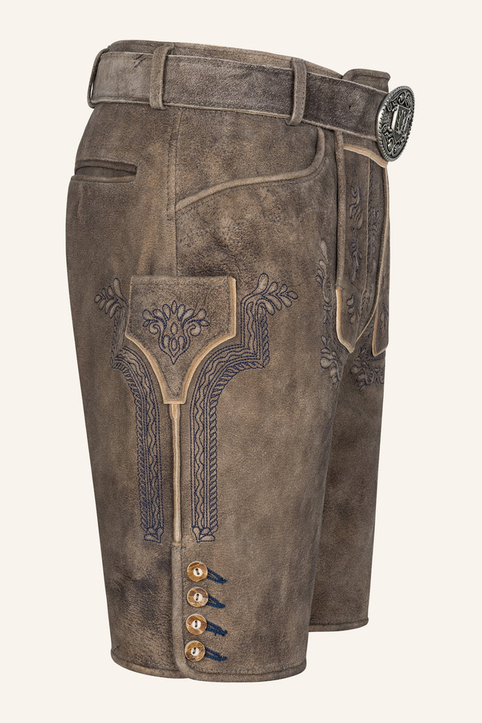 Kruger Karim lederhosen brown, detail