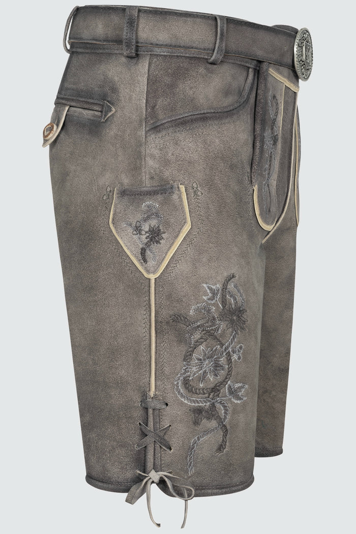 Kruger Mirko lederhosen gray, detail