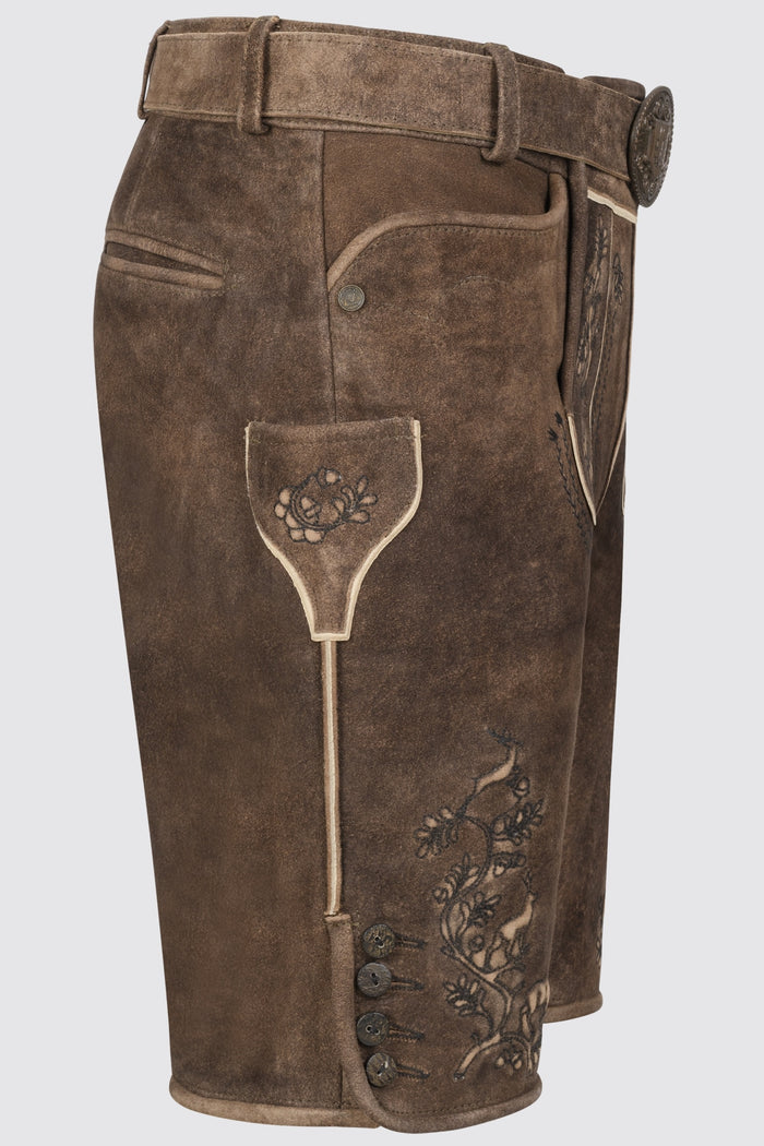 Kruger Mischa lederhosen brown, detail