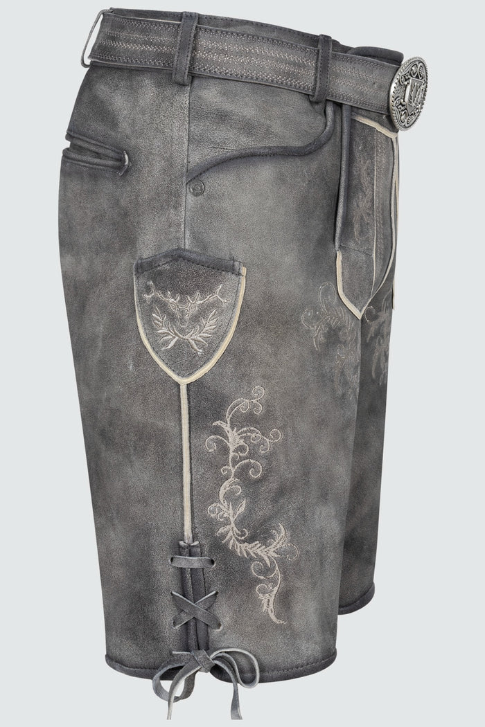 Kruger Torin lederhosen gray, detail