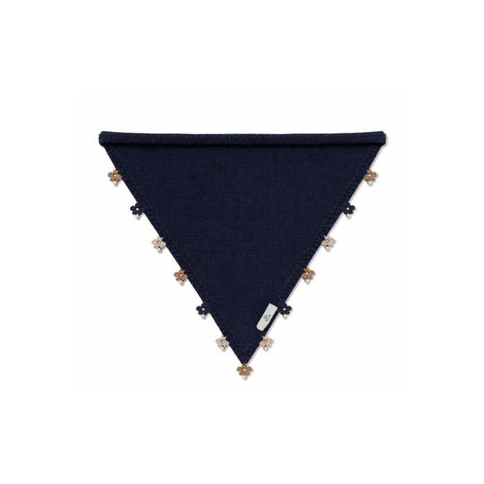 Lacivert Küçük İşlemeli Bandana