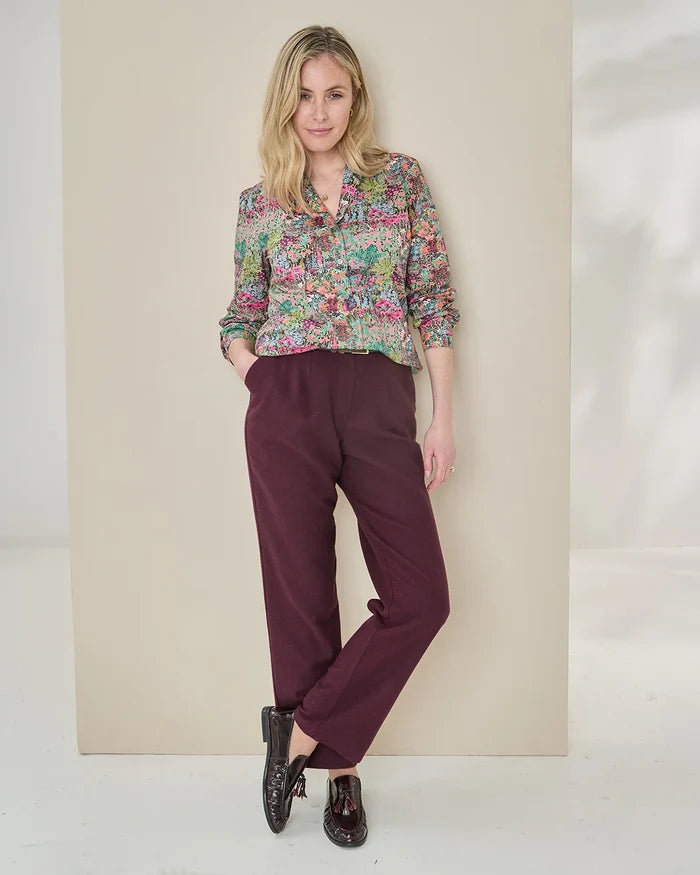 Ladies Flannel Trousers - Damson