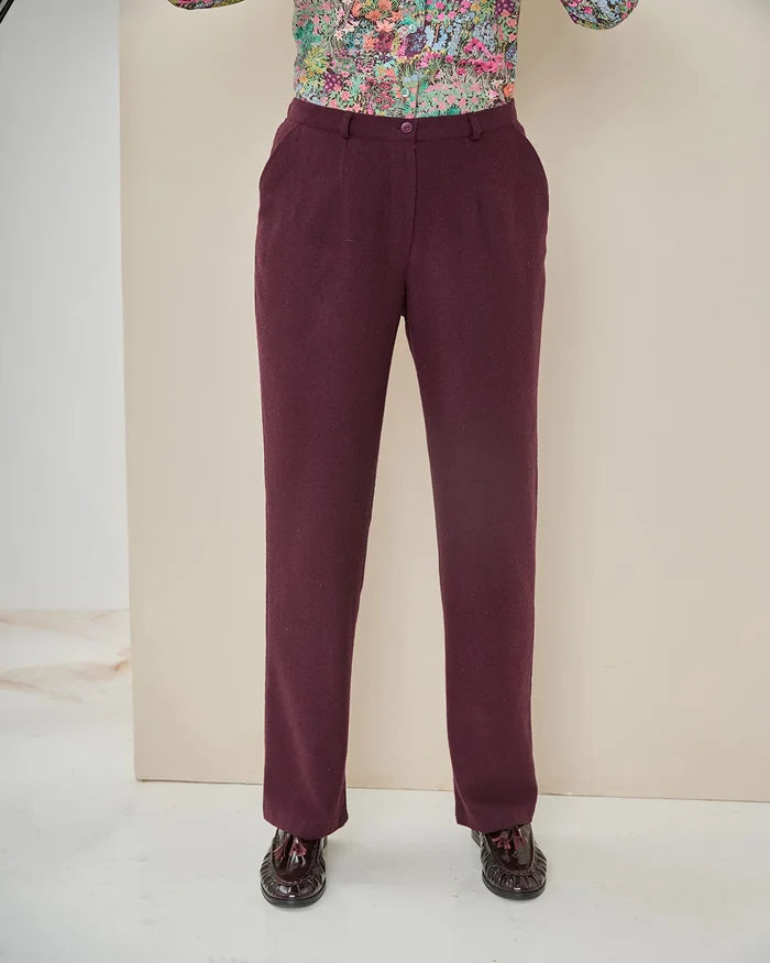 Ladies Flannel Trousers - Damson