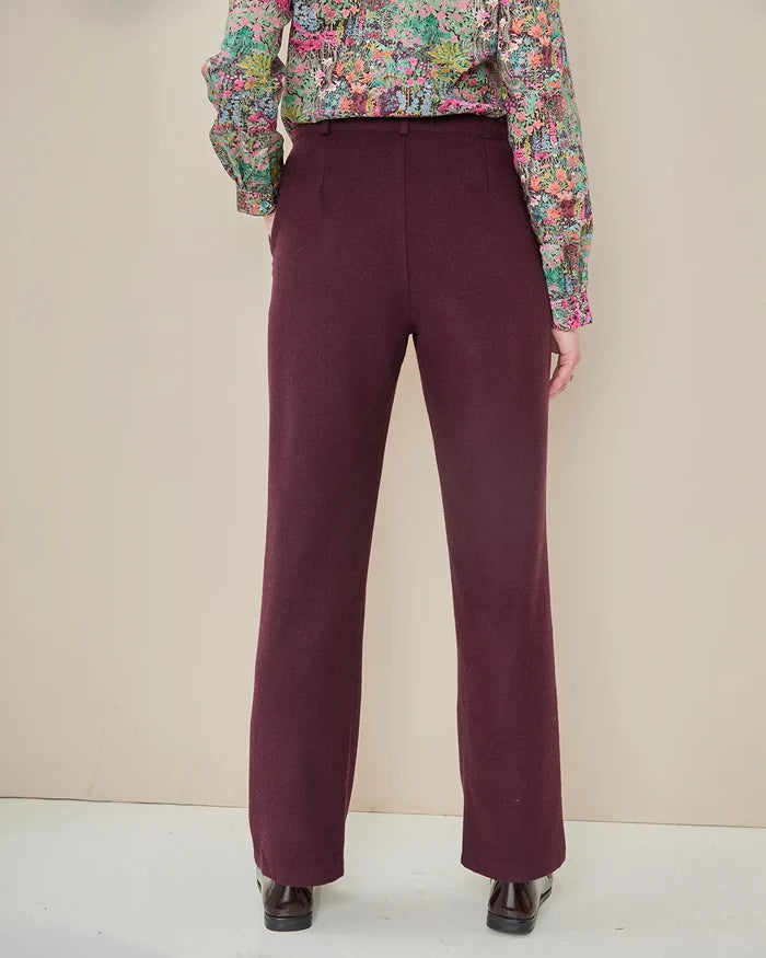 Ladies Flannel Trousers - Damson