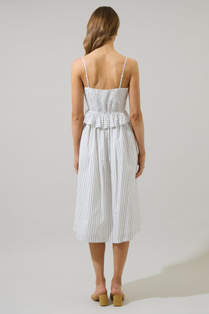 Lana Striped Kohler Midi Dress