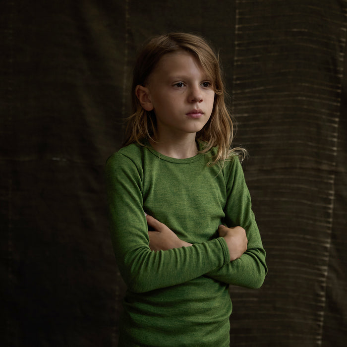 Lark Baby & Kids Top - Merino Wool & Silk - Forest