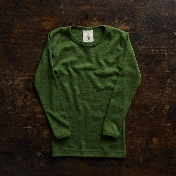 Lark Baby & Kids Top - Merino Wool & Silk - Forest