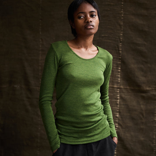 Lark Women's Top - Merino Wool & Silk - Forest