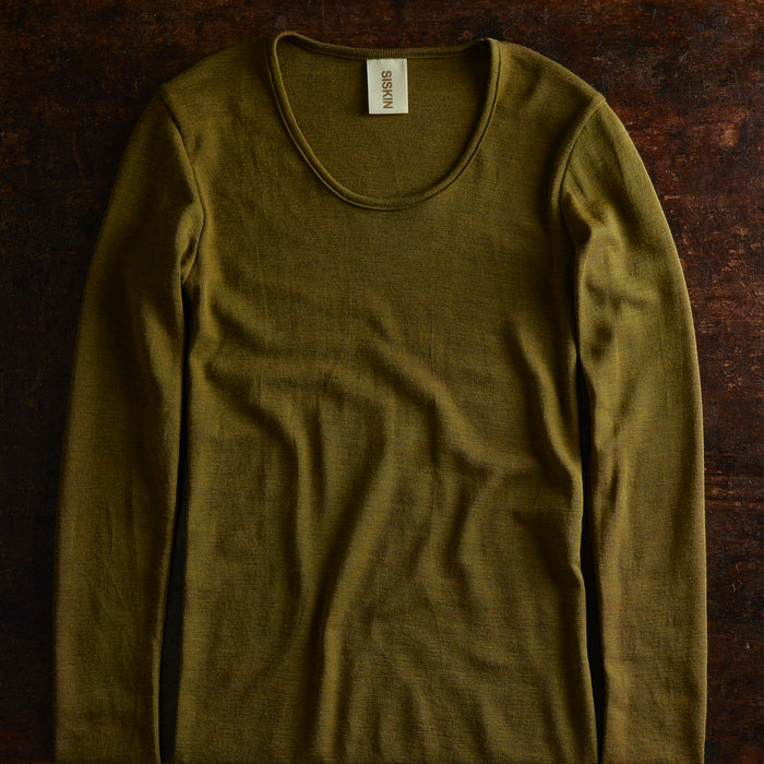 Lark Women's Top - Merino Wool & Silk - Seaweed