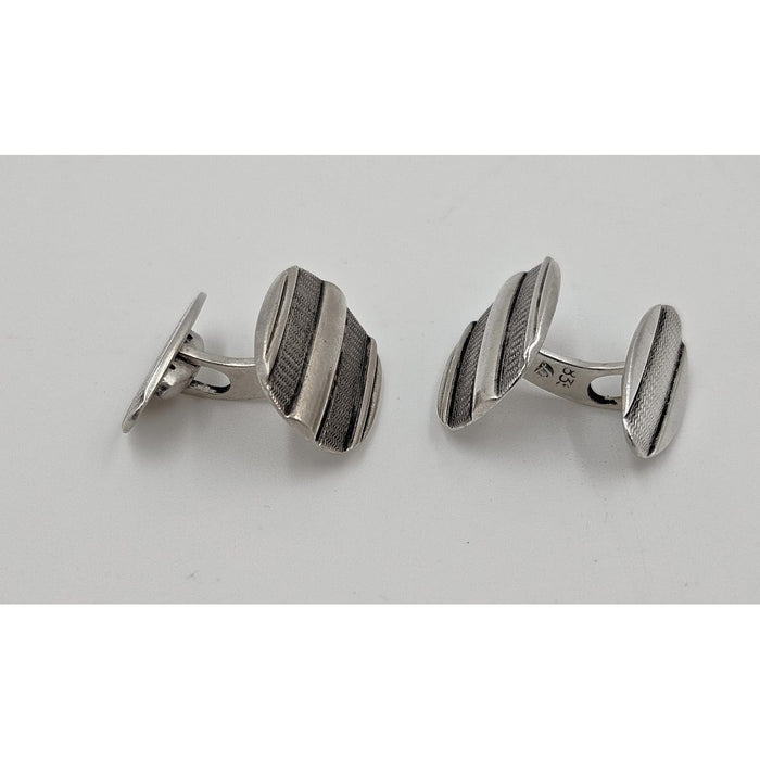Laurits Nørgåard Jewelry Laurits Nørgåard Denmark Sterling Silver Modernist Cufflinks Circa 1920/30's