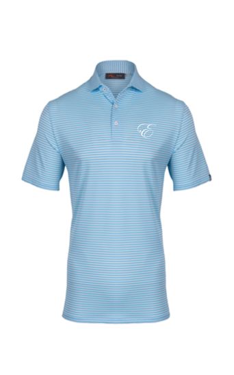 Lee Stripe Polo - Poolside Blue / White
