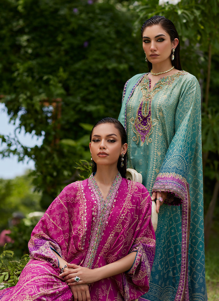 Leisha Teal Ombre Shirt And Dupatta