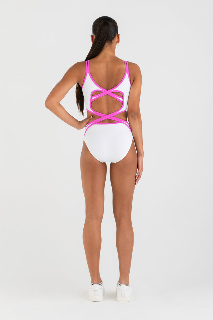 Lightbulb Moment Leotard in White  - Back View