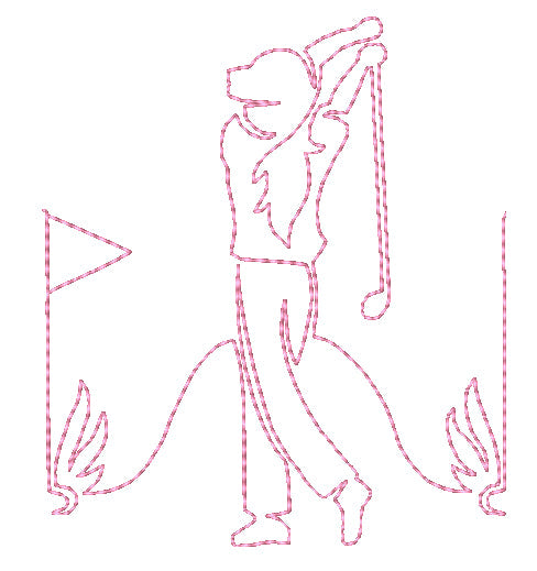 Lineart Golfer Borders [4x4] 11372 Machine Embroidery Designs