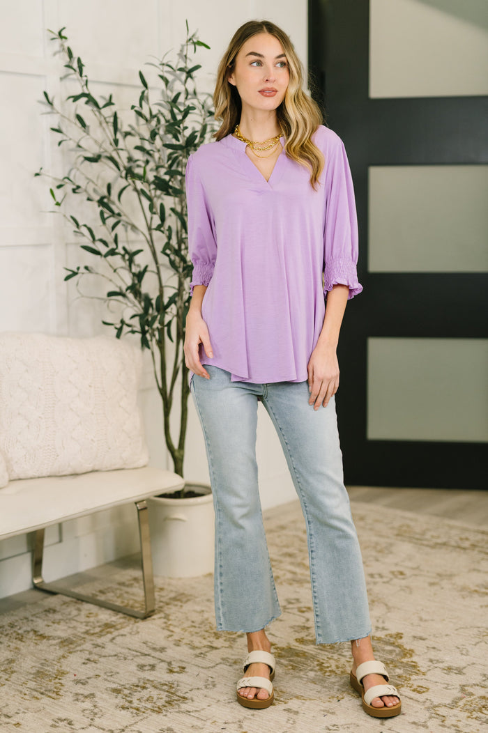 Lizzy Smock Top in Orchid Bloom by Dear Scarlett