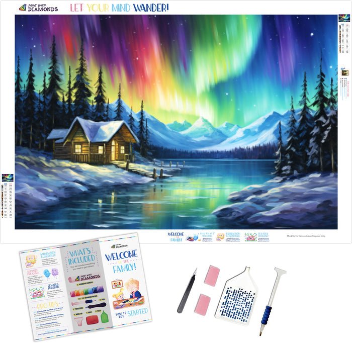 Log Cabin Northern Lights