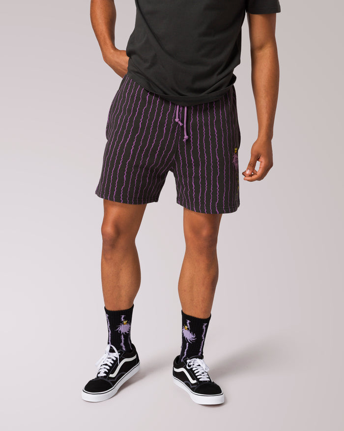 Shop Lorax x Parks Project Speak For The Trees Fleece Short Inspired by Dr. Seuss | vintage-black