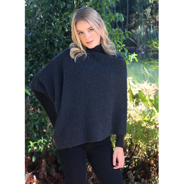 Slate - Lothlorian - Alpaca Rib Poncho (ALP051)