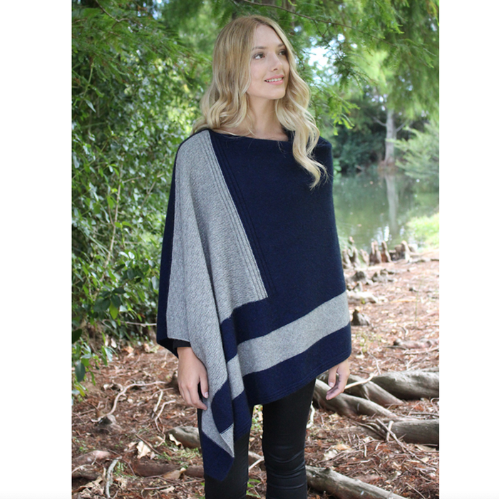 Midnight/Silver multicolour cosset poncho