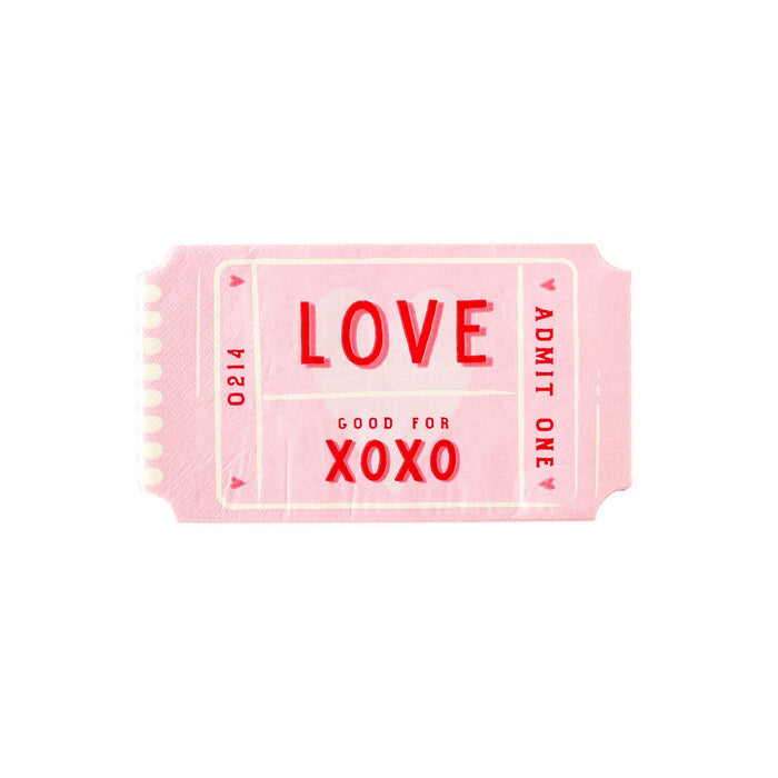 Love Ticket Shaped Dinner Paper Napkin