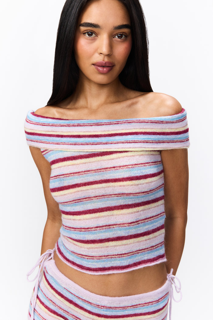 Mabel Off Shoulder Top in Summer Multi