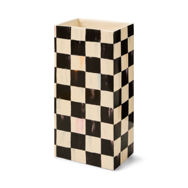 Mackenzie Childs Vase Pillar Courtly Check