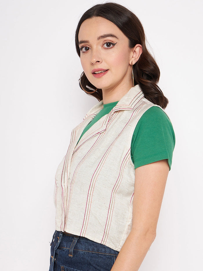 Madame Beige Lapel Collar Neck Shrug