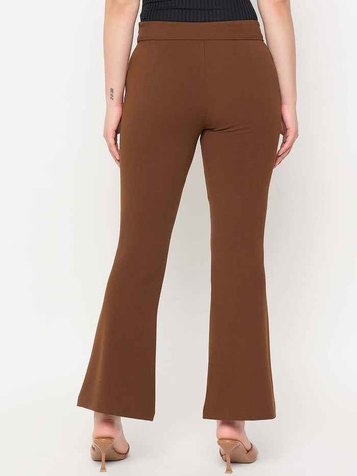 Madame Coffee Brown Flared Trousers