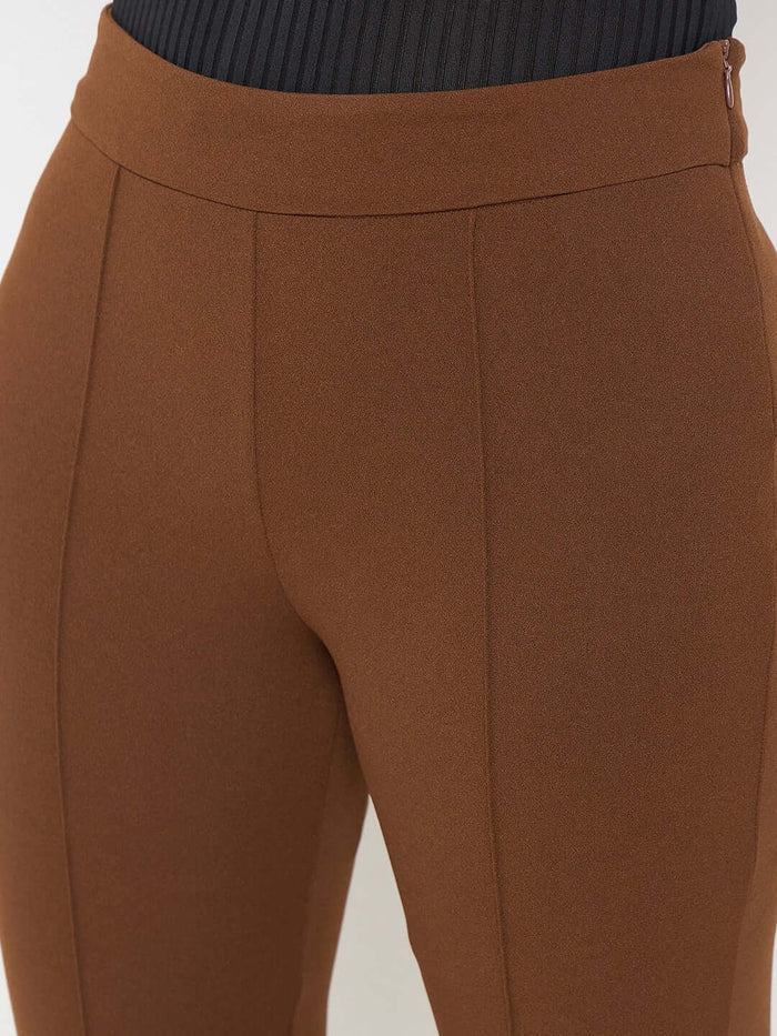 Madame Coffee Brown Flared Trousers