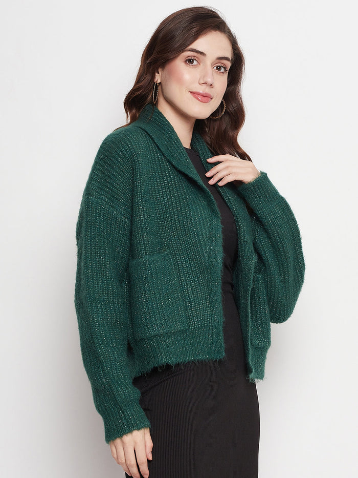 Madame Green Lapel Collar Shrug