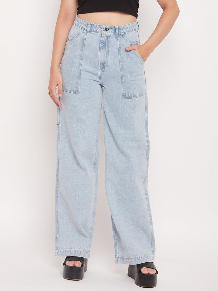 Madame Ice Blue High Rise Boyfriend Fit Jeans