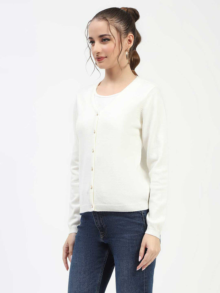 Madame Off White Button-Up Cardigan