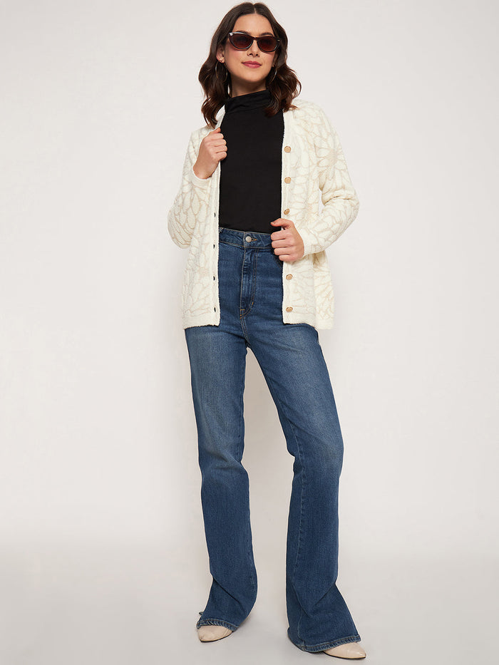 Madame Offwhite V-Neck Cardigan