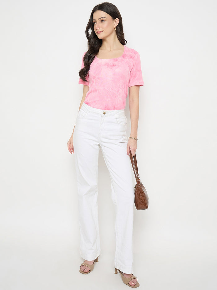 Madame Pink Tie Dye Round Neck T-Shirt