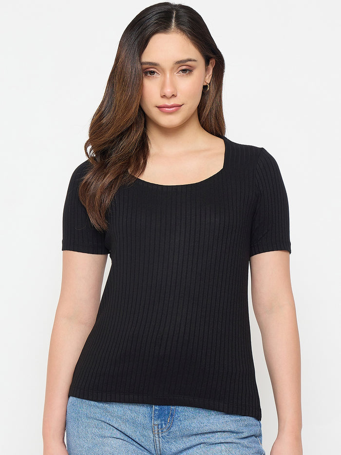 Madame Rayon Blend Round Neck T-Shirt