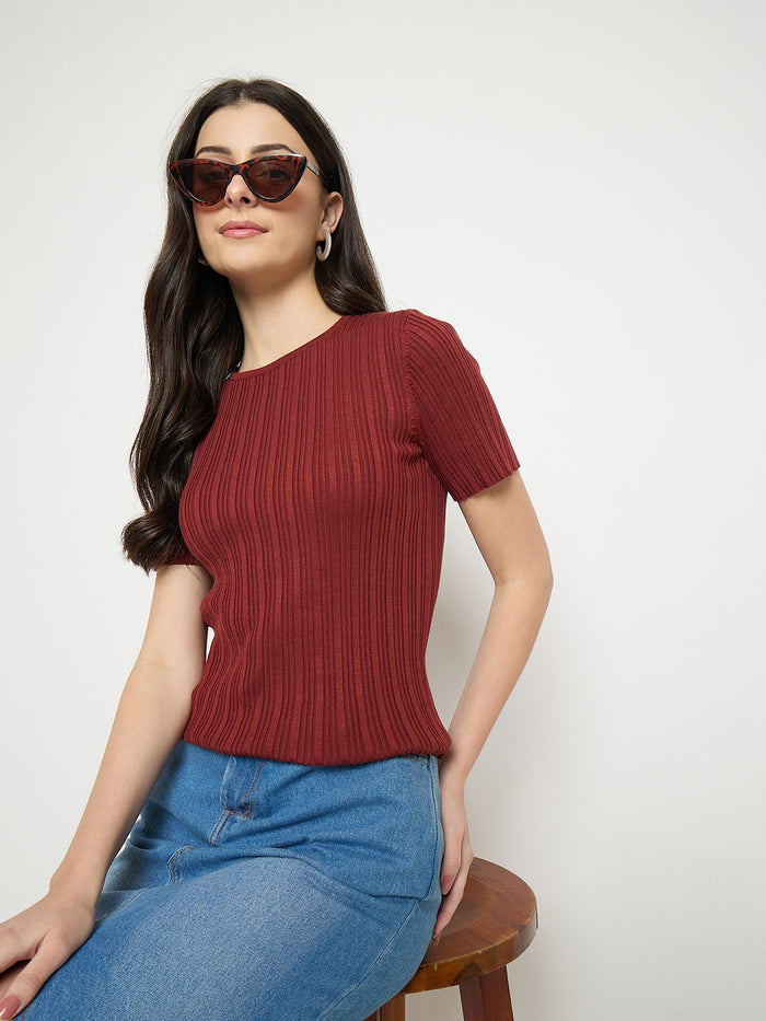 Madame Rust Viscose Polyamide Knitted T-Shirt
