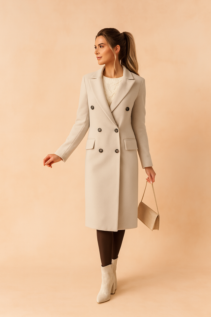 Madison | Tailored Double-Breasted Longline Women’s Blazer Coat