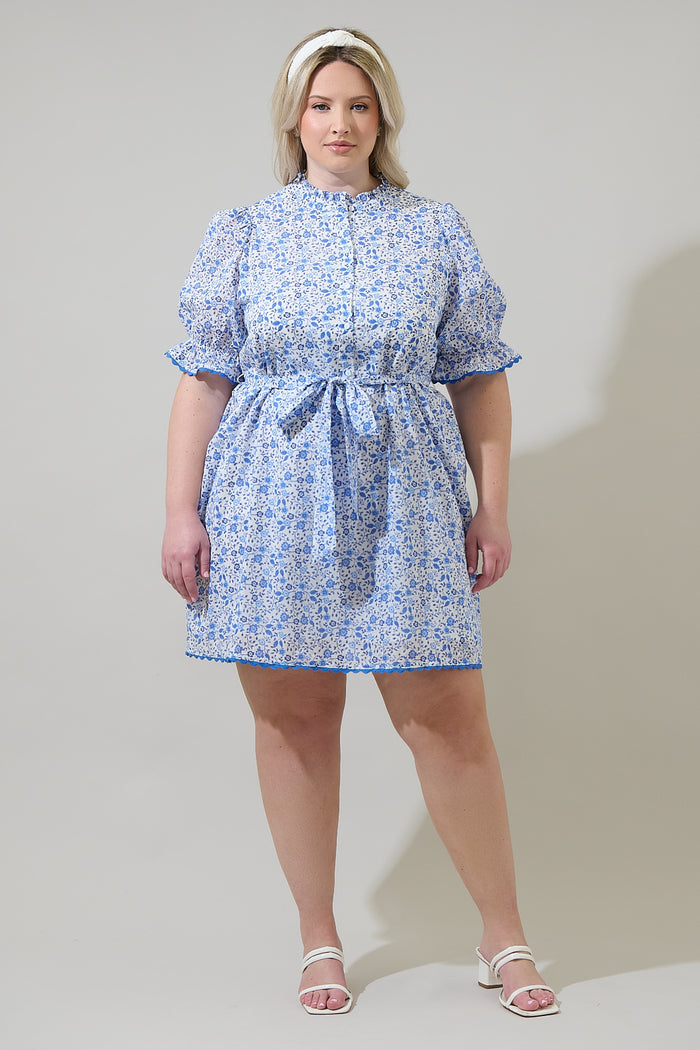 Maisie Floral Miana Button Up Mini Dress Curve