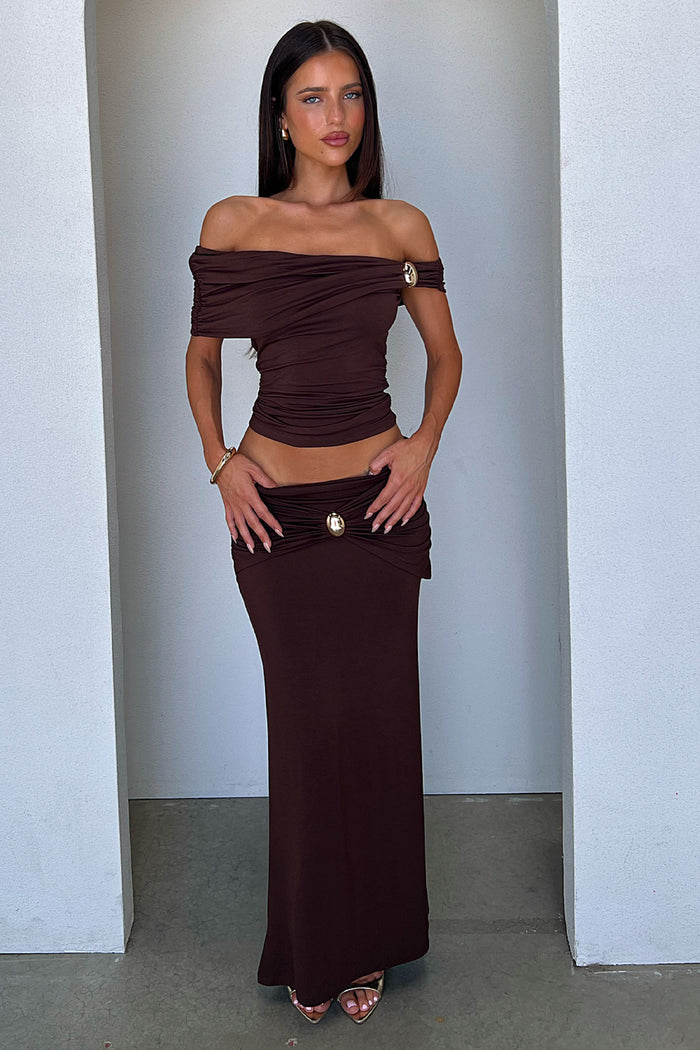 Malika Maxi Skirt - Brown