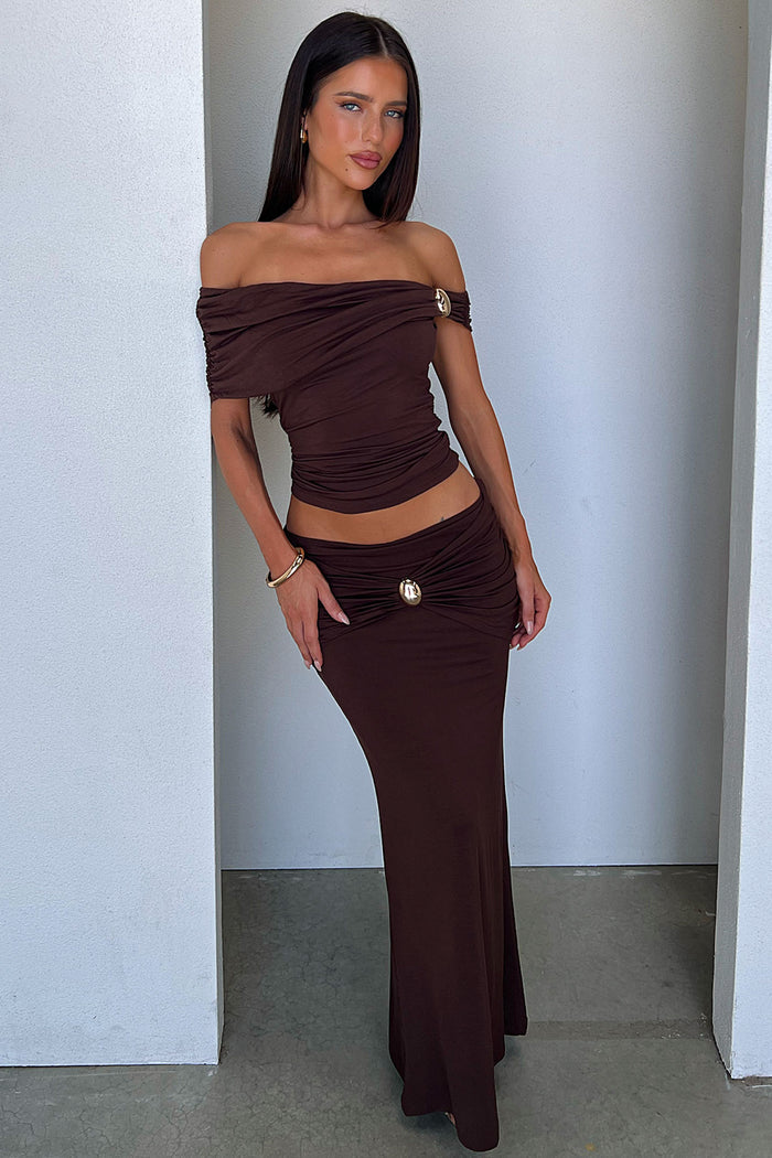Malika Maxi Skirt - Brown