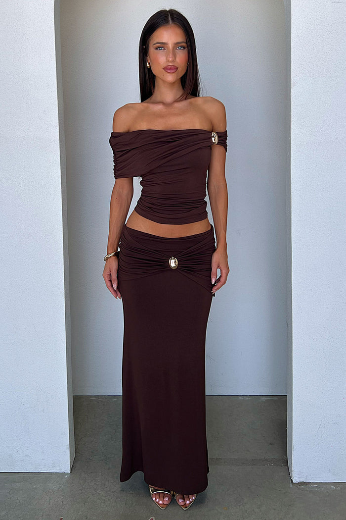 Malika Maxi Skirt - Brown
