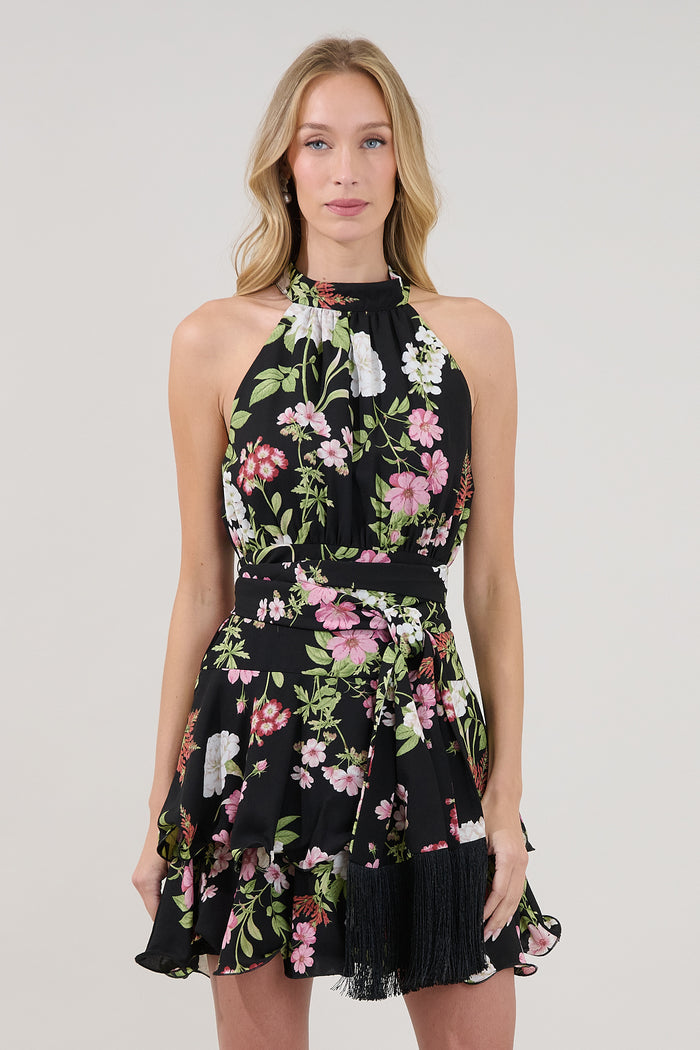 Mariena Ruffle Mini Dress Hollyhock
