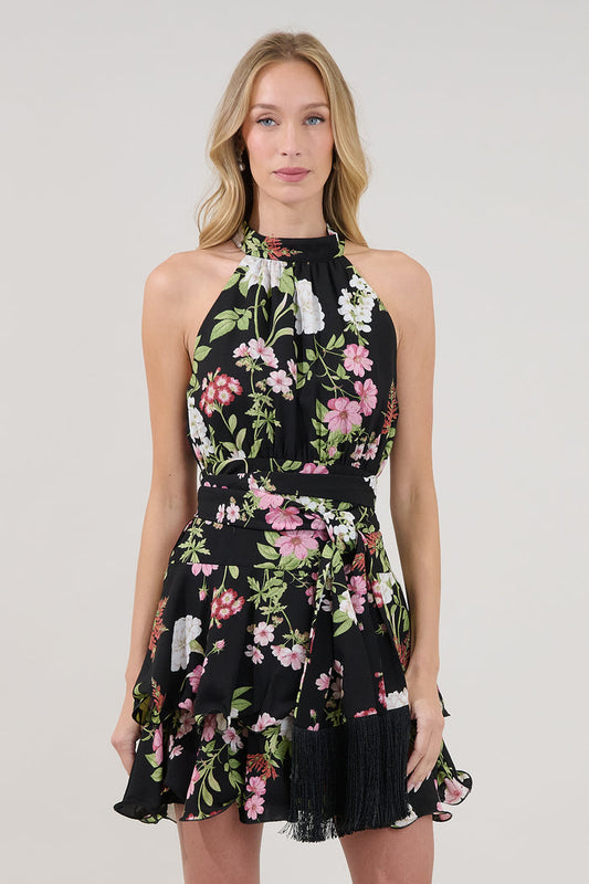 Mariena Ruffle Mini Dress Hollyhock