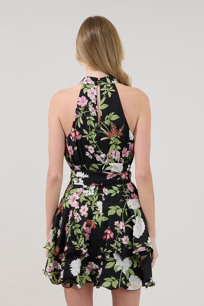 Mariena Ruffle Mini Dress Hollyhock
