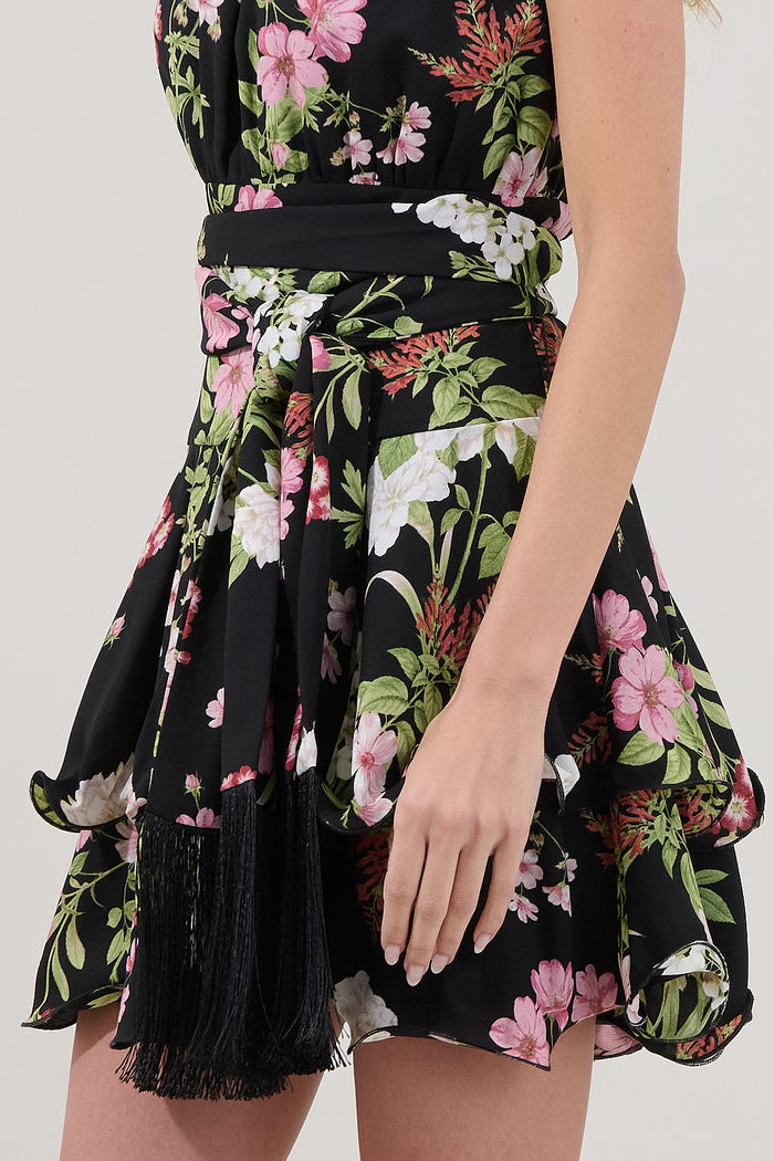 Mariena Ruffle Mini Dress Hollyhock