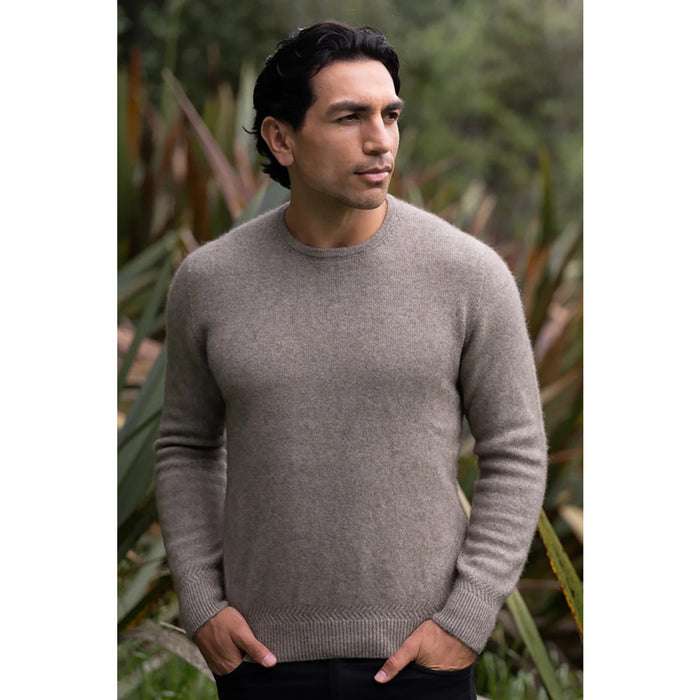 McDonald - Possum & Merino Crew Neck Jumper (6603) Mocha