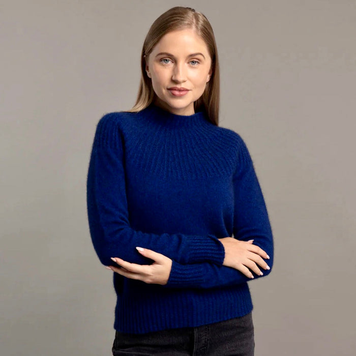 McDonald - Merino & Possum Yoke Neck Cable Jersey (5017) Cobalt