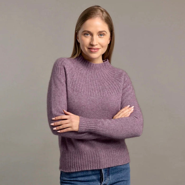 McDonald - Merino & Possum Yoke Neck Cable Jersey (5017) Lilac