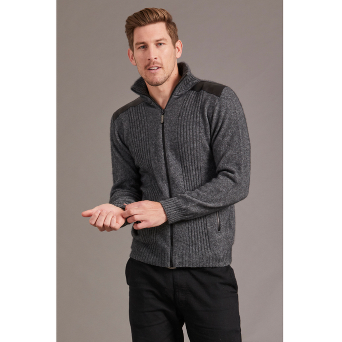 McDonald - Possum & Merino Zip Jacket with Lambskin Leather Trim